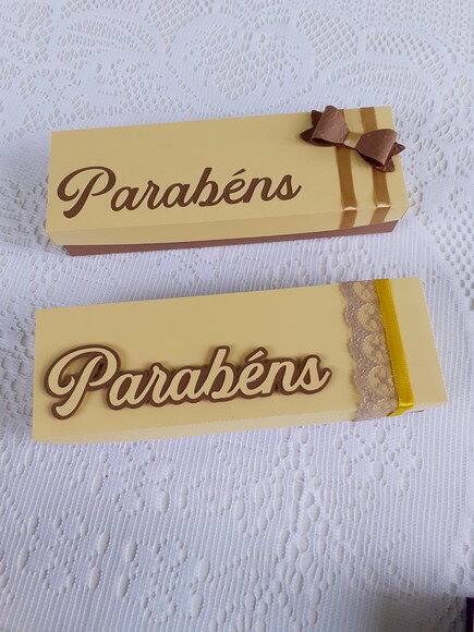 Duo Caixa Bis Parabéns Amarelo e Marron