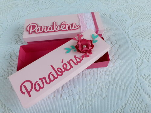 Duo Caixa Bis Parabéns Rosa e Pink