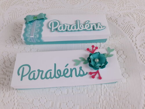 Duo Caixa Bis Parabéns Verde e Branco