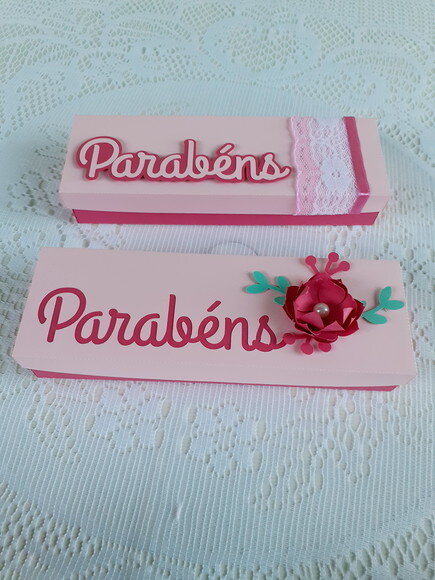 Duo Caixa Bis Parabéns Rosa e Pink