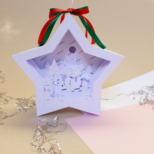 Estrela Boneco de Neve com Luzinhas