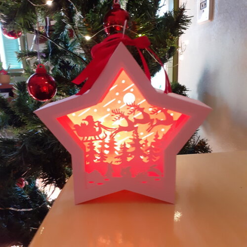 Estrela Papai Noel com Luzinhas