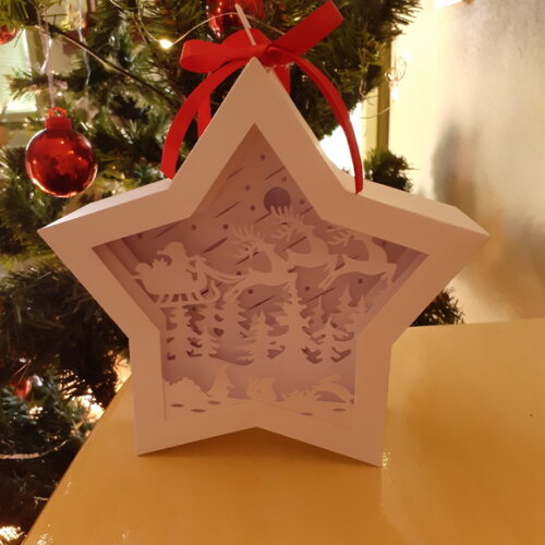 Estrela Papai Noel com Luzinhas
