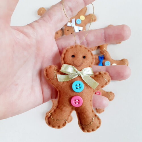 Gingerbread de Feltro 10 Pingentes