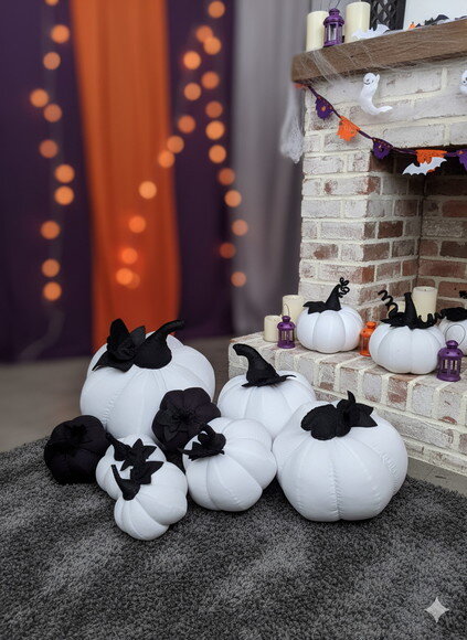 Kit Abóboras de Halloween 8 Peças