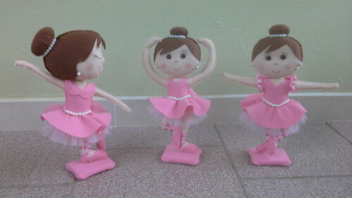 Kit Bailarinas em Feltro 03 Peças