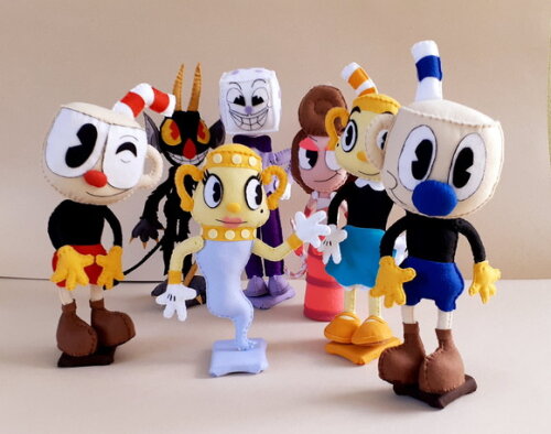 Kit Cuphead 14 Peças em Feltro