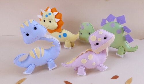 Kit Dinossauros Baby Candy Color 04 Peças