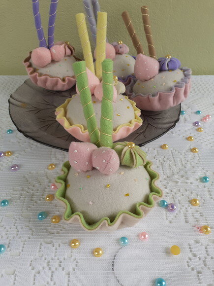 Kit Doces 27 Peças Feltro e Tecido