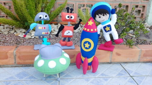 Kit Espacial em Feltro 5 Peças