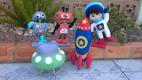Kit Espacial em Feltro 5 Peças
