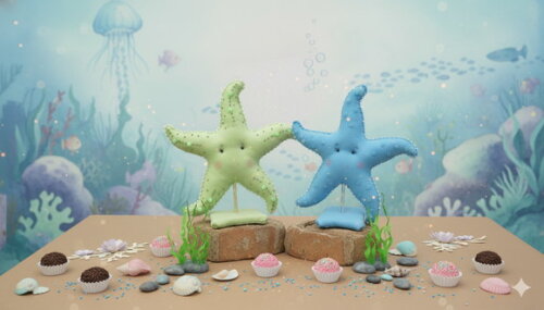 Kit Estrelas do Mar em Feltro 02 Peças