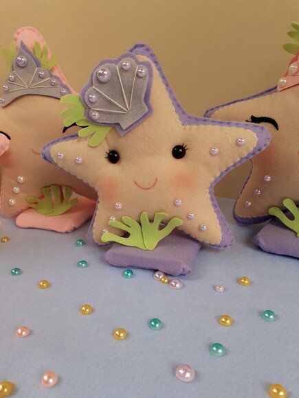 Kit Estrelas do Mar em Feltro 4 Peças em Feltro