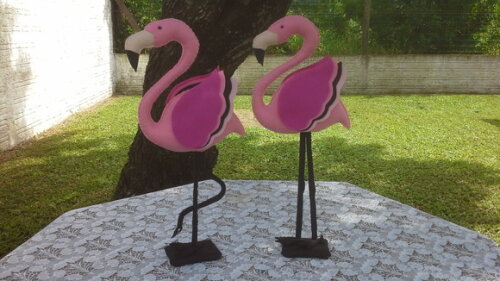 Kit Flamingos em Feltro 02 Peças