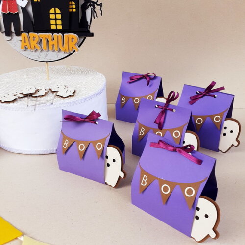 Kit Halloween em Feltro, Papel e Tecido 18 Peças