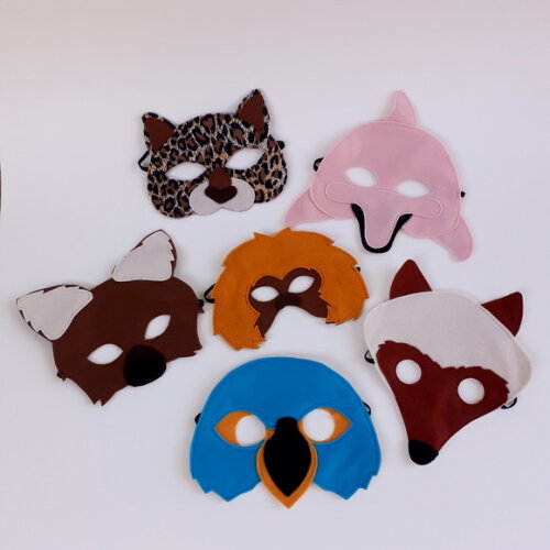 Kit Máscaras Bichos da Amazônia 06 Peças