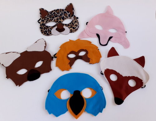 Kit Máscaras Bichos da Amazônia 06 Peças