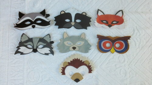 Kit Máscaras Bichos do Bosque 07 Peças