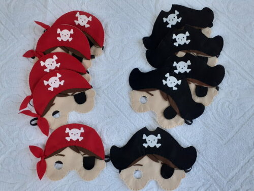Kit Máscaras Piratas 10 Peças