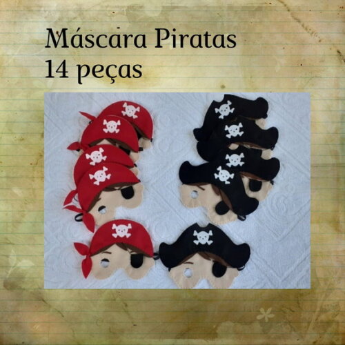 Kit Máscaras Piratas 14 Peças