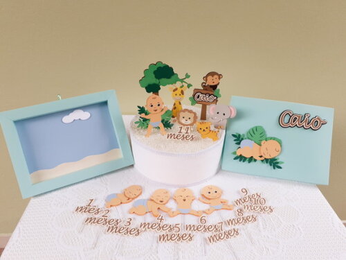 Kit Mesversário Topper Safári 26 Peças