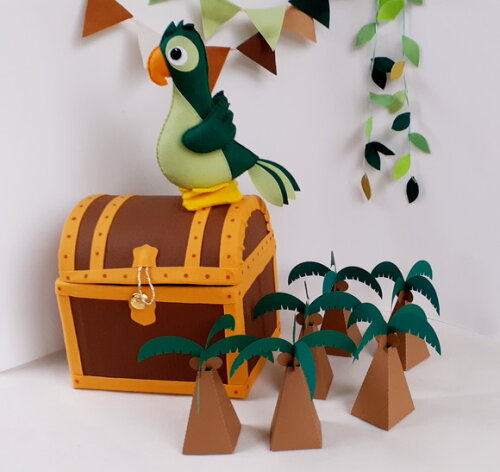 Kit Piratas Feltro e Papelaria 32 Peças