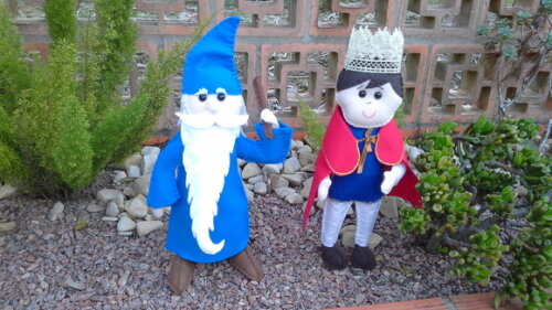 Kit Rei Arthur e Merlin em Feltro