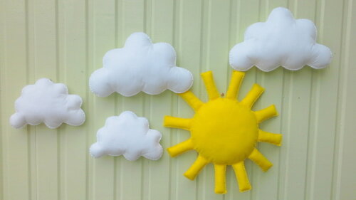 Kit Sol e Nuvens 5 Peças