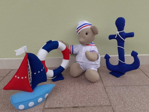 Kit Urso Marinheiro 04 Peças