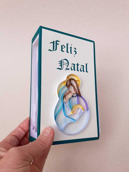 Livro Fake Presépio em Papel Iluminado com Luzinhas de Led