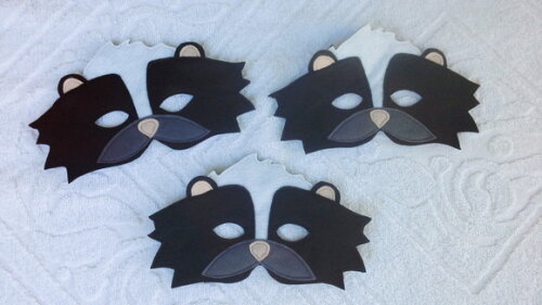 Máscaras Gambá Bichos do Bosque 03 Peças