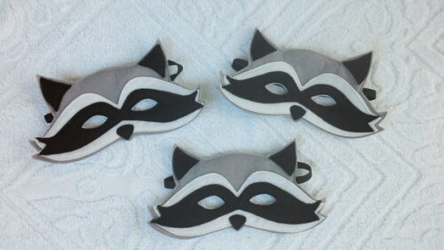 Máscaras Guaxinim Bichos do Bosque 03 Peças