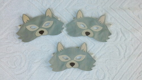 Máscaras Raposa Cinza Bichos do Bosque 03 Peças