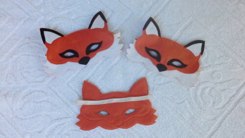 Máscaras Raposa Laranja Bichos do Bosque 03 Peças