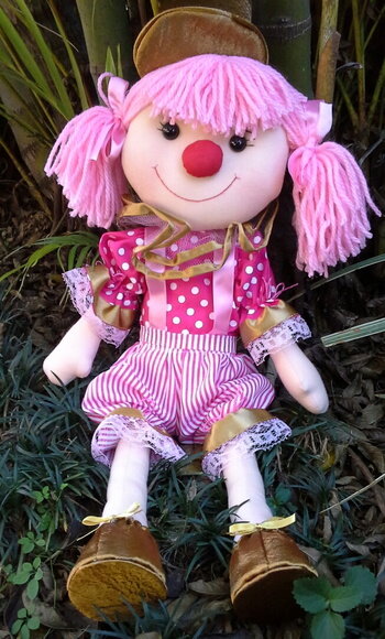 Palhacinha Rosa e Dourado Pequena