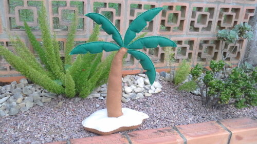 Palmeira com Ilha em Feltro