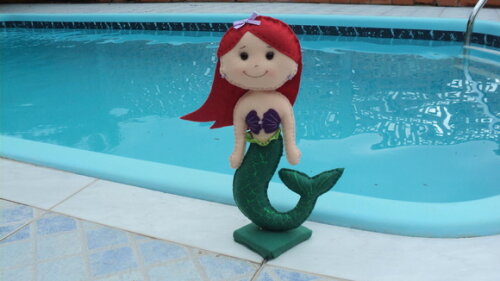 Pequena Sereia Ariel em Feltro