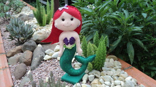 Pequena Sereia Ariel em Feltro