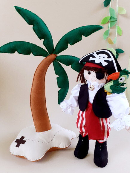 Pirata e Ilha do Tesouro em Feltro