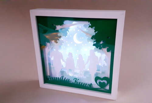 Porta Retrato Família Iluminado com Luzinhas de Led