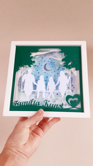 Porta Retrato Família Iluminado com Luzinhas de Led