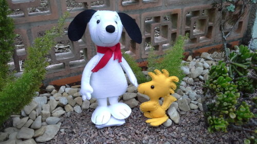 Snoopy e Woodstock em Feltro