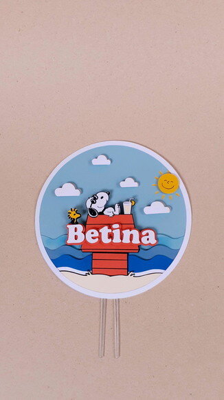 Topo de Bolo Snoopy