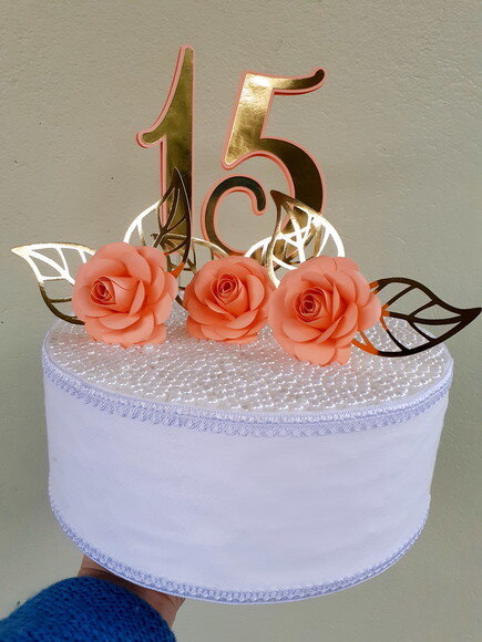Topper de 15 Anos e Rosas