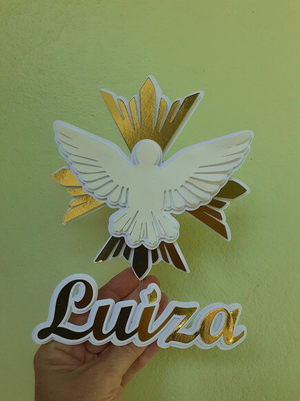 Topper de Bolo Batizado Frete Grátis