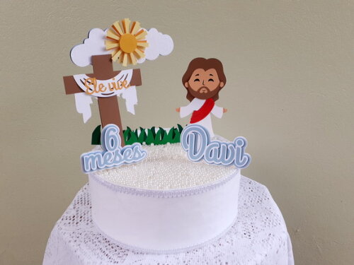 Topper Mesversário Jesus com Nome