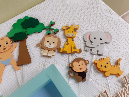 Topper Mesversário Safári 10 Peças