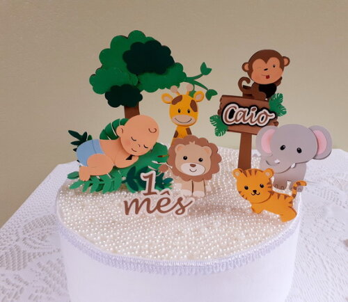Topper Mesversário Safári 10 Peças