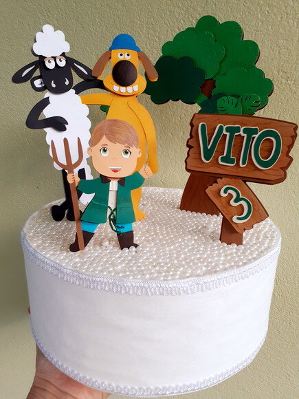 Topper Shaun e Bitzer Personalizado em Camadas Frete Grátis