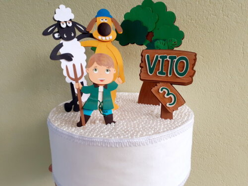 Topper Shaun e Bitzer Personalizado em Camadas Frete Grátis